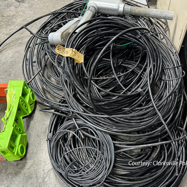 Clarksville Police Department image shows coils of wire containing copper
